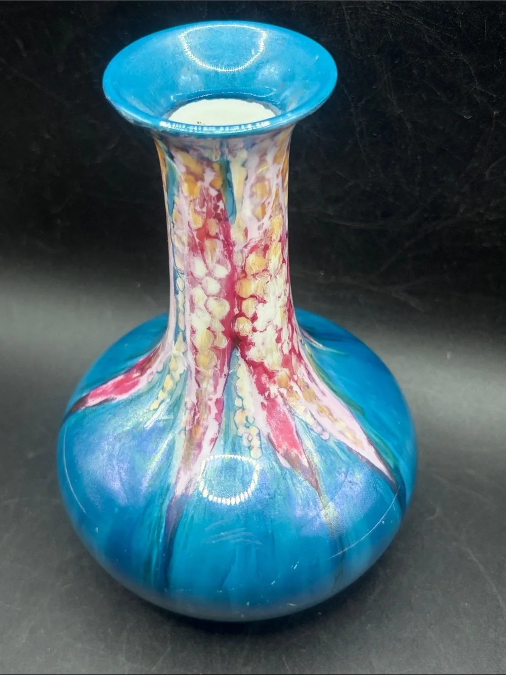 Noritake Vintage Art Decor Flambe Lava Glaze Ceramic Vase Vessel Home Decor